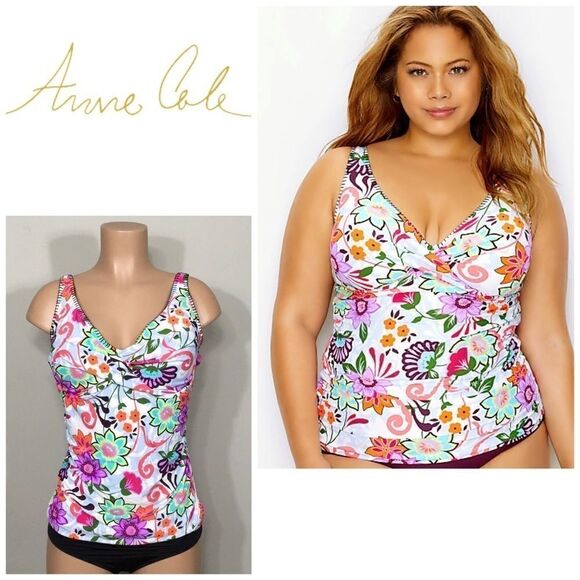 Anne Cole floral tankini top. NWT - Picture 12 of 16